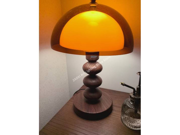 Nouvelle lampe en acrylique en forme de champignon, style rétro Wabi Sabi, E27, lumière permanente, ambiance pour le salon, décoration de chevet