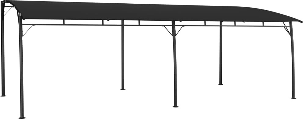 Pergola Gartenpavillon, Sonnenschutz Terrassenüberdachung, pulverbeschichteter Stahl & Polyestergewebe, 6 x 3 x 2,55 m, Anthrazit