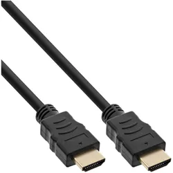 InLine 25er Bulk-Pack  HDMI Kabel, HDMI-High Speed mit Ethernet, Stecker / Stecker, schwarz / gold (3 m), Videokabel, Gold, Schwarz