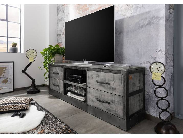 TV-Board Mango 180x40x60 grau lackiert HEAVY INDUSTRY #139