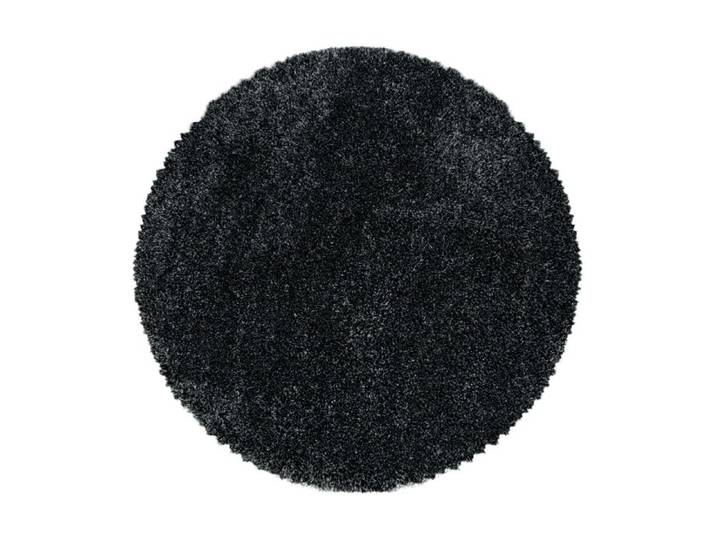 Carpetsale24 Tapis Shaggy unicolore Anthracite Tapis 160 cm Rond Tapis Salon Chambre Doux à Poils Longs