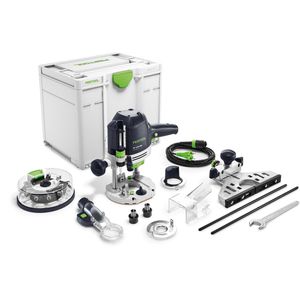 Festool Oberfräse OF 1400 EBQ-Plus-Box, Netzbetrieb, 1400 W, 0 - 70 mm Frästiefe, Fräserbox & Koffer, Schaft-Ø 6 - 12,7 mm