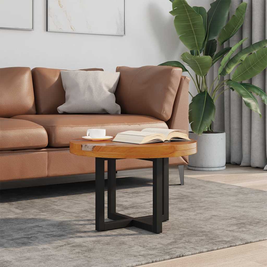 vidaXL Mesa de centro de resina de teca 60 cm Multicolor