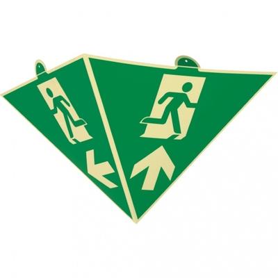 PERMALIGHT power langnachleuchtend Pyramiden-Set Rettungszeichen Notausgang geradeaus, 2x MiniGrip, ISO
