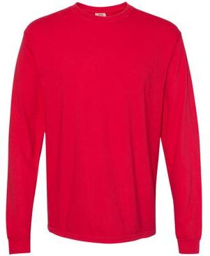 Comfort Colors C6014 Men's Adult Long Sleeve Top in Red size 3XL   Cotton 6014, CC6014