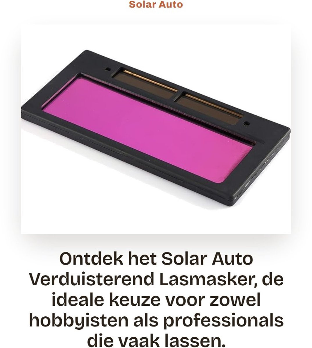 Dailygoods Automatisch Verduisterend Lasmasker met Zonne-oplaadfunctie en Hoogwaardig Filter - DIN3/DIN11