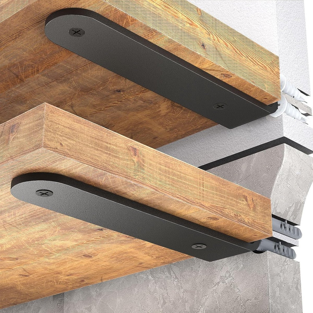 Wit Plankbeugels - Zwevende steunen voor wandmontage - 30 cm