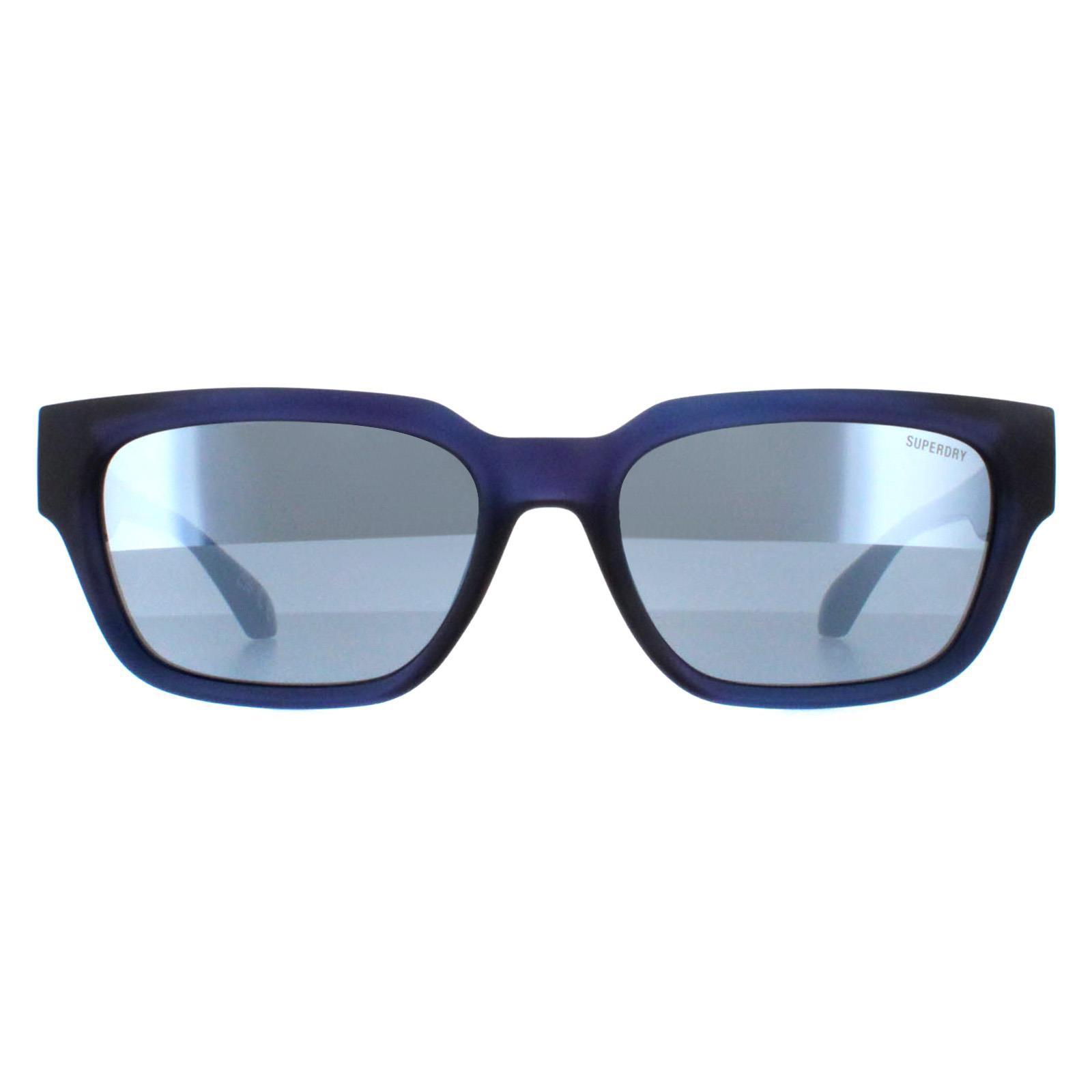 Superdry 5004 106 mat marine zilver spiegel zonnebril