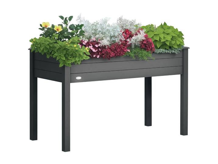 ComfortXL Hochbeet De-15985 mit Bewässerungseinsätzen, Grau, 122.5x76x56.5 cm, Gartenzubehör, Hochbeete