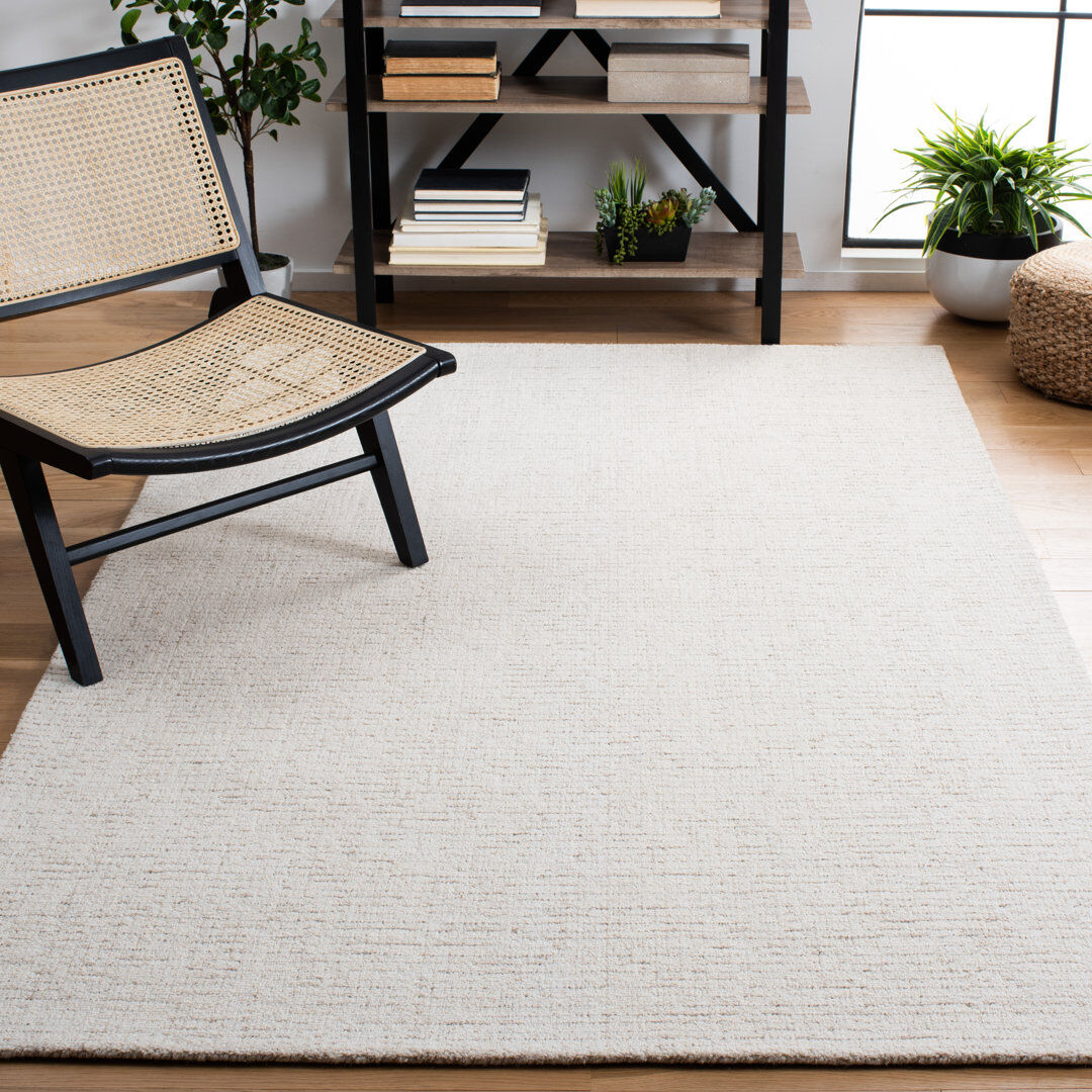 Blue Elephant Maja Handmade Tufted Wool Ivory/Beige Rug Ivory/Beige Rectangle 183 x 244 cm