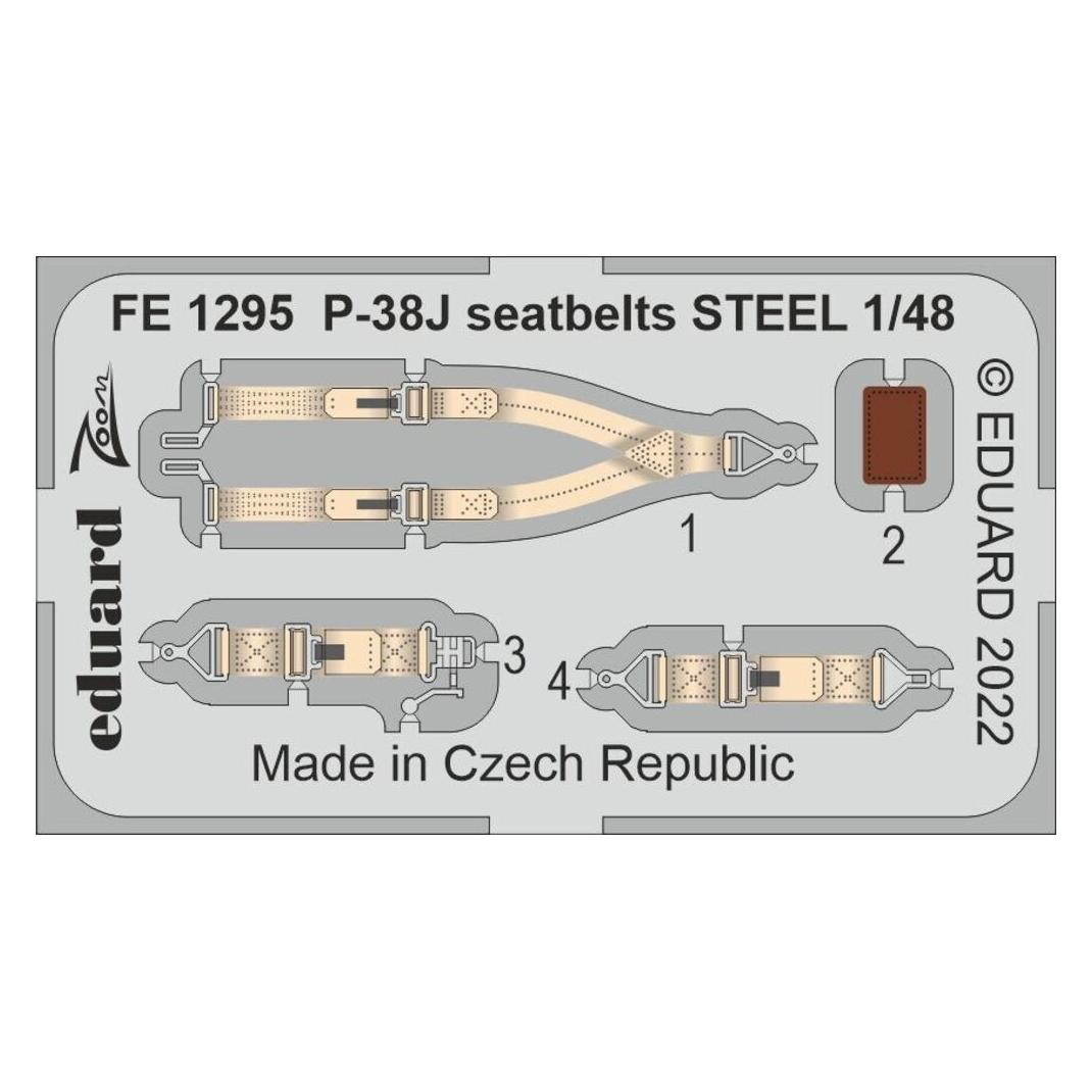 Eduard P-38J seatbelts STEEL (FE1295)