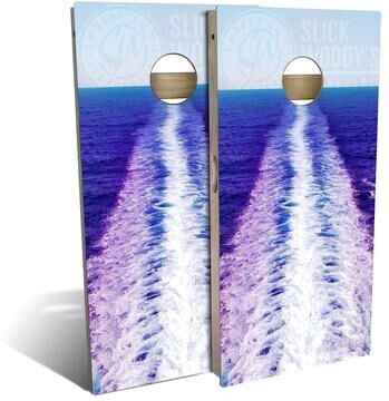 Skip's Garage Ocean Wake Outdoor Cornhole Board Set