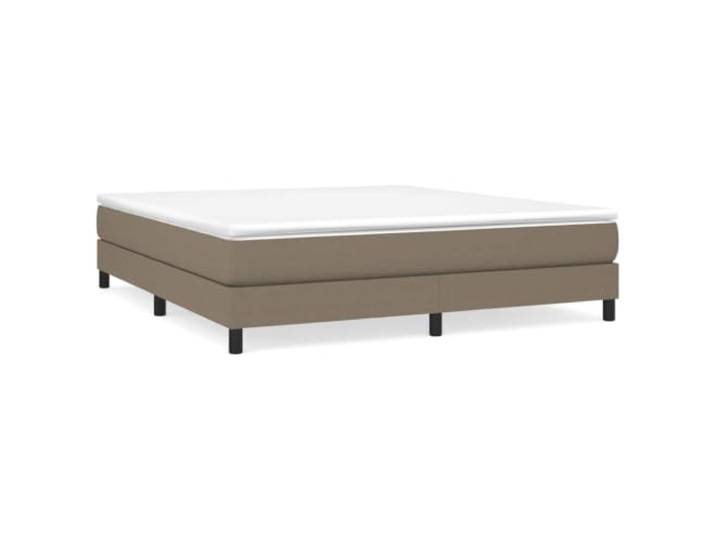 PUGYNBK Boxspringbett, 180 x 200 cm, Taupe Taschenfederkernmatratze, mittlere Unterstützung, atmungsaktiver Stoff, Holzlatten