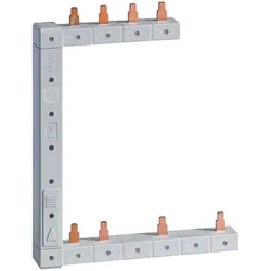 Hager KCF863R, Phasenschiene senkrecht rechts L1L2L3N zu L1N-L2N-L3N, 125mm, 2-reihig