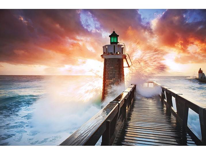 Fototapete PAPERMOON Lighthouse , bunt, B:1,5m L:1,11m, Vlies, Tapeten, Fototapete