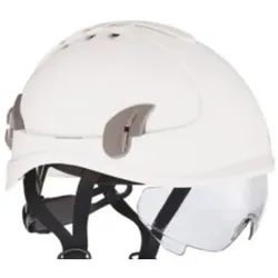 Otto Schachner, Kopfschutz, Hjelm Alpinworker hvid - M/integreret hjelmbrille & 6-punktsophaengt indtraek (53 - 66 cm)