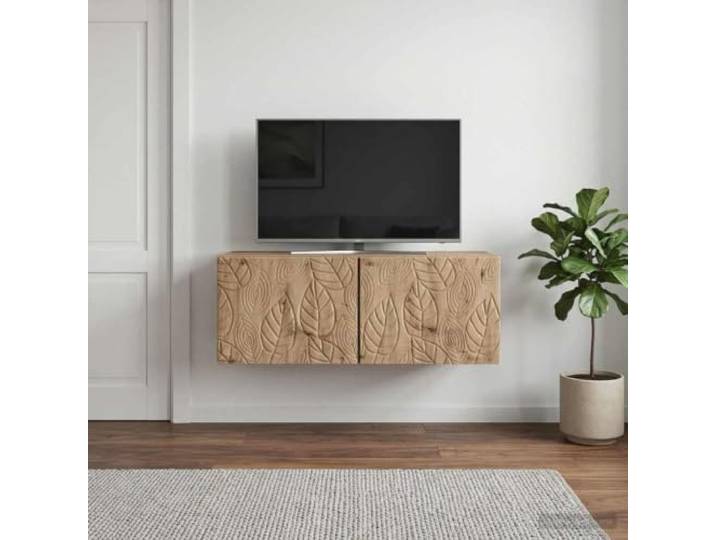 GKMBCVDFR Wandmontierter TV-Schrank 78,5 x 41 x 30 cm Artisan-Eiche Holzwerkstoff, wandmontiert, 90° Türscharniere, vielseitig nutzbar, einfache Reinigung