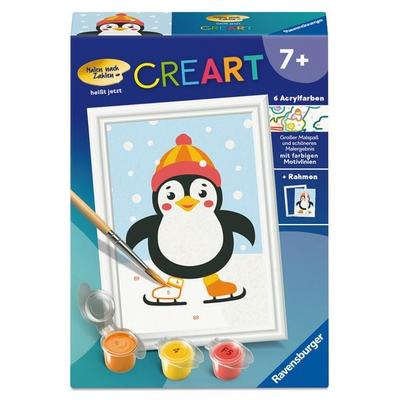 CreArt, Malen nach Zahlen Kinder - Pinguin im Schnee