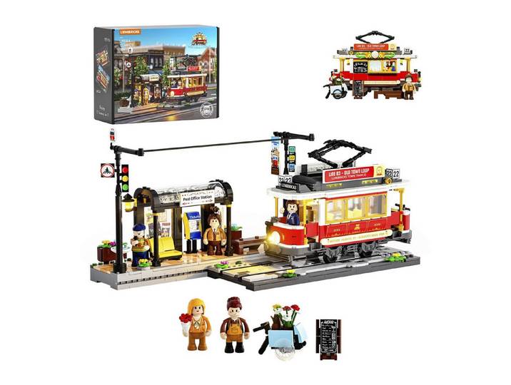 Lumibricks Lumibricks Historische Straßenbahn und Bahnhof, Spielbausteine