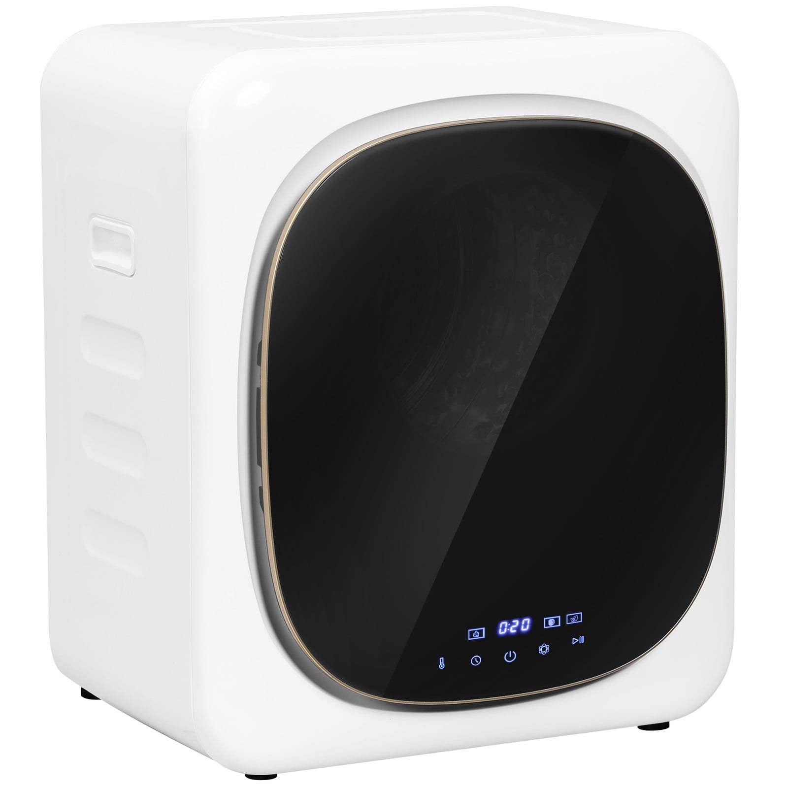 HOMCOM Wasdroger met UV-desinfectie, 4 kg capaciteit, wit, roestvrijstaal