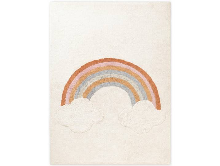 Hanse Home Kinderteppich Snuggle Petite Melodie, Creme, Mehrfarbig, Koralle, Regenbogen, rechteckig, 140x200 cm, für Fußbodenheizung geeignet, rutschfest, waschbar, pflegeleicht, strapazierfähig, Teppiche & Böden, Teppiche, Waschbare Teppiche