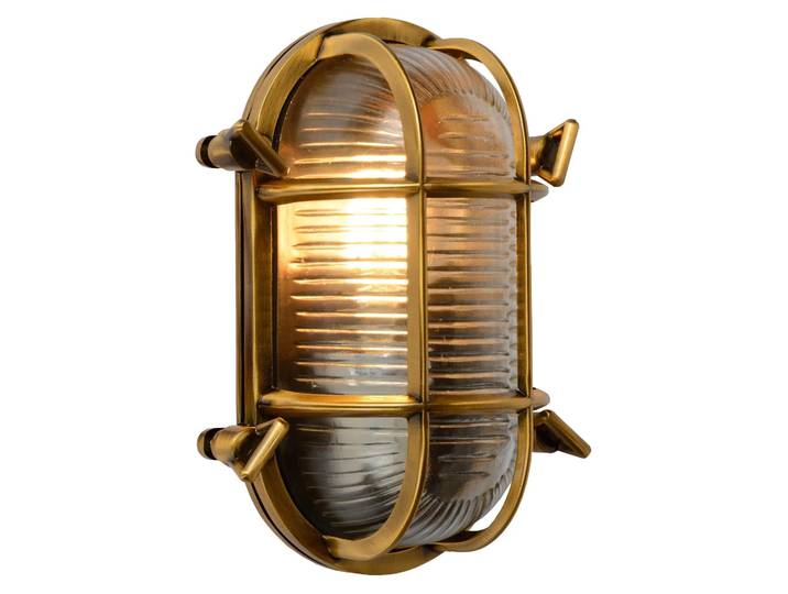 Lucide Dudley LED Außen-Wandleuchte IP65 mit geripptem Glas 20x14 cm