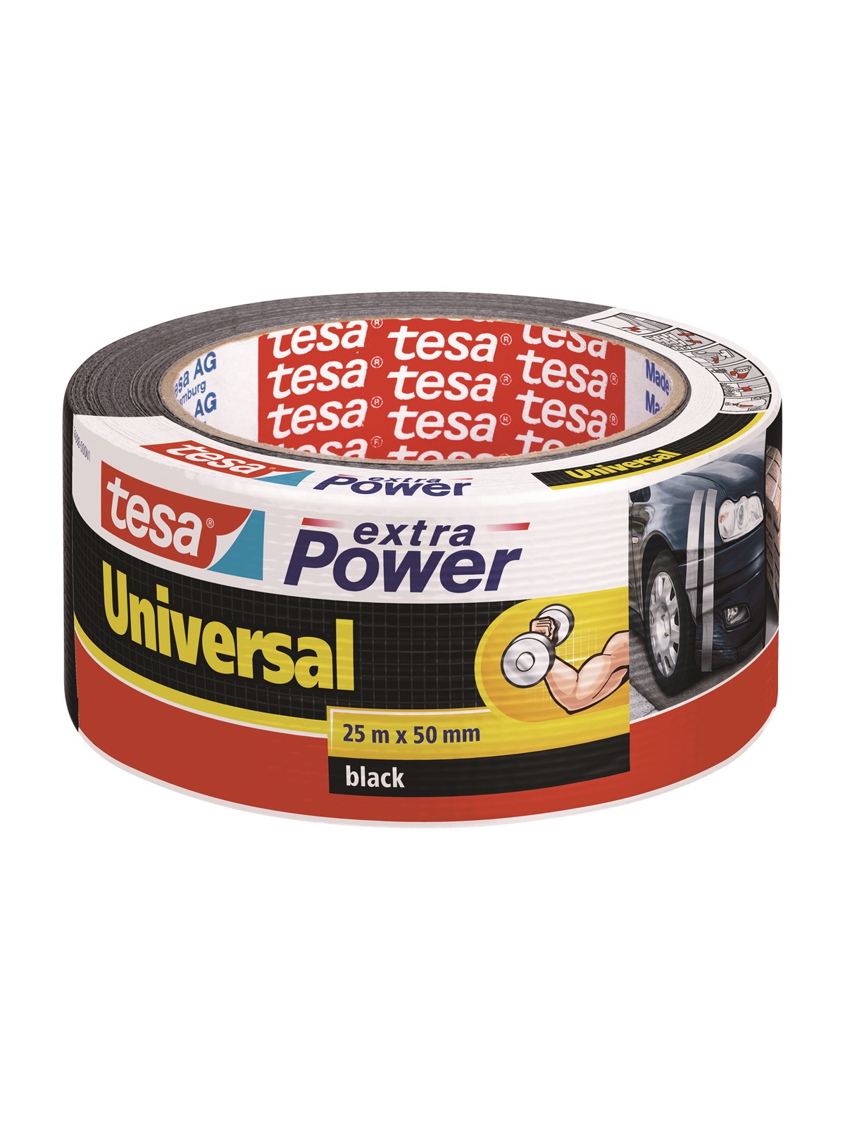 tesa extra Power Universelles Gewebeband Schwarz