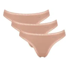 Sloggi 3P GO Crush String Hellbraun Baumwolle Small Damen