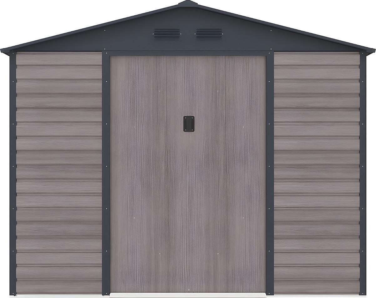 Gartenhaus Gerätehaus - 5,40 m² - Stahl - Holz-Optik - Grau - ADELMO