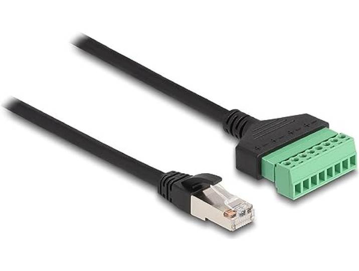 DeLOCK RJ45 Cable Cat.6 plug to Terminal Block Adapter 1 m 2-part