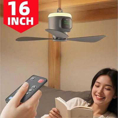 Uplifted Finds XIAOTREE Portable 12000mAh USB Rechargeable Remote Control Camping Ceiling Fan XIAOTREE Portable 12000mAh USB Rechargeable Remote Control Camping Ceiling Fan