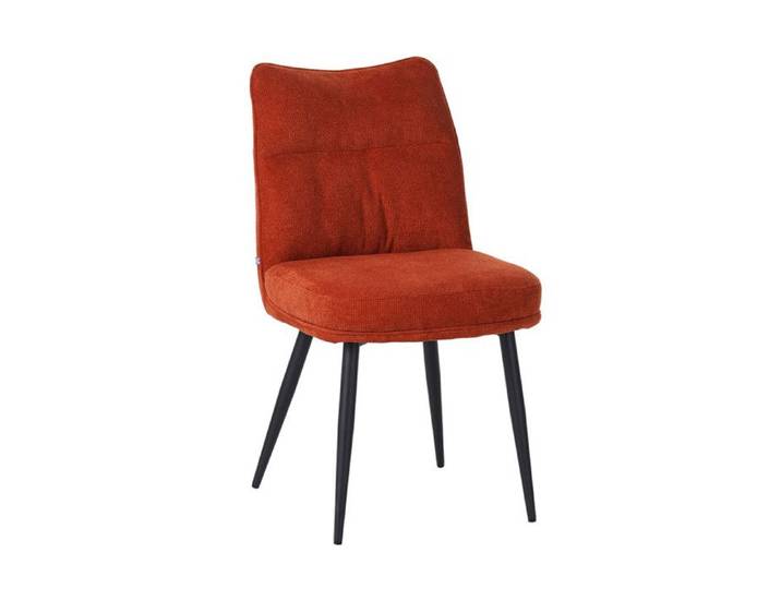 Chaise Louise tissu terracotta pieds métal Takasit