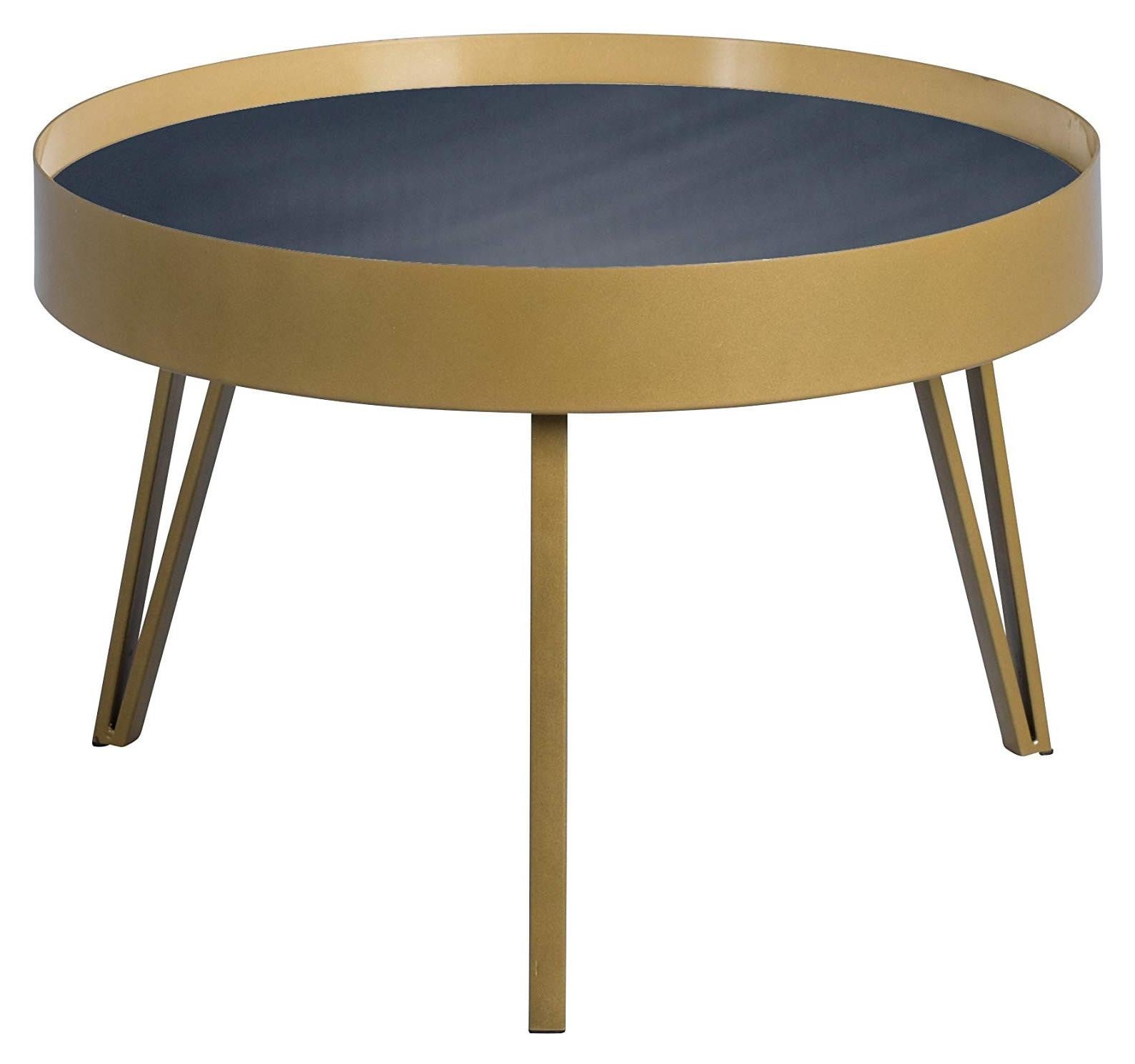Elegante Coffee Table van Metaal met Zwart/Goud Design