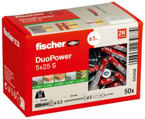 Fischer 535458 DUOPOWER 5x25 S LD 2-Komponenten-Dübel 25mm 5mm 50St.