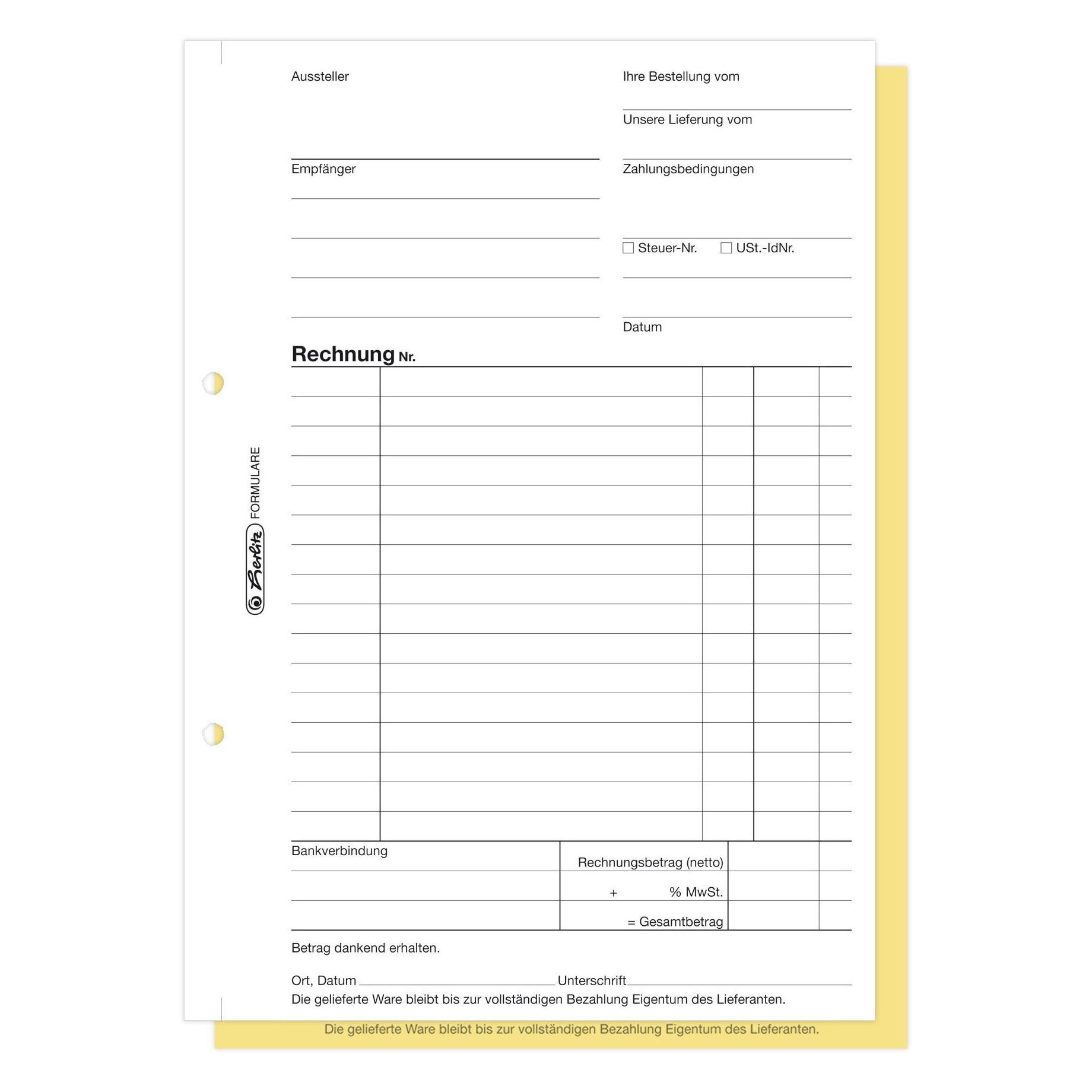 Herlitz Finanz- und Zahlungsverkehrformular Rechnungsbuch 305 (40x) (1932862)