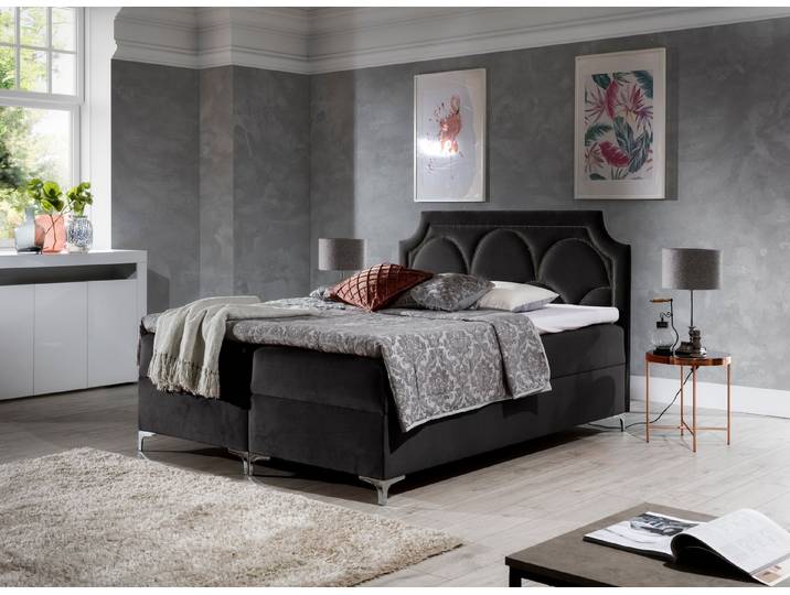 MF Design Boxspringbett Boxspringbett CASCHMIRE mit Bettkasten und Federautomatik, Vorhanden