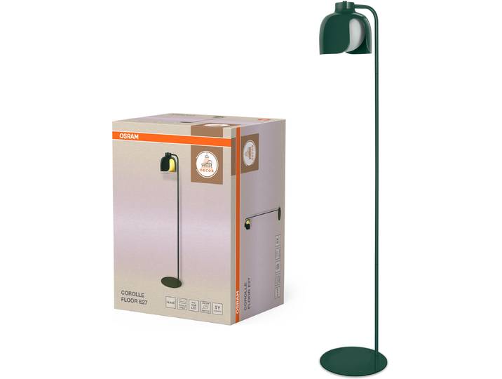 OSRAM Stehlampe Decor Corolle , grün, H: 141cm, 1 Stk., Leuchten, Fassung E27, Stahl und Glas, Stehlampe