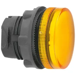Schneider Electric ZB5AV05S Leuchtmelder, Frontelement, Harmony XB5, Kunststoff, 22mm, gelb, für Glühlampe BA9s, geriffelte Kalotte
