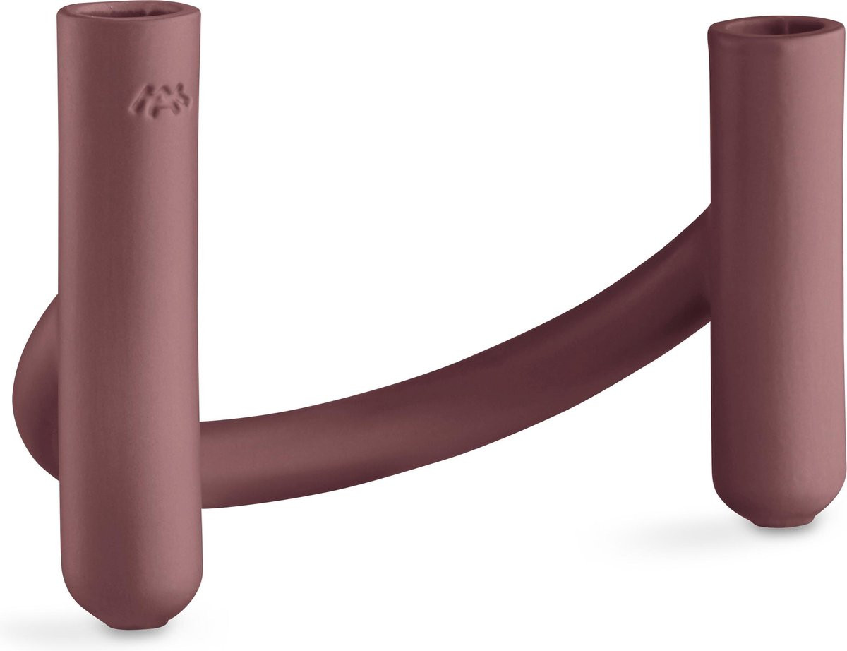 Kähler Design Nellemann Vaas en Kandelaar Aubergine H: 14 cm