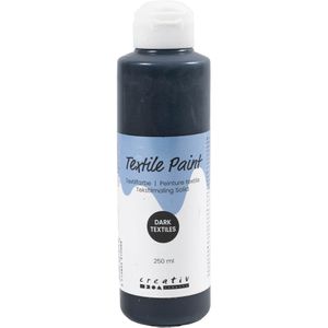 Creativ-Company Stoffmalfarben Textilfarbe, schwarz, für helle & dunkle Textilien, bis 40°C, 250ml