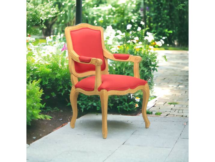 Fauteuil Baroque en Tissu - Rouge