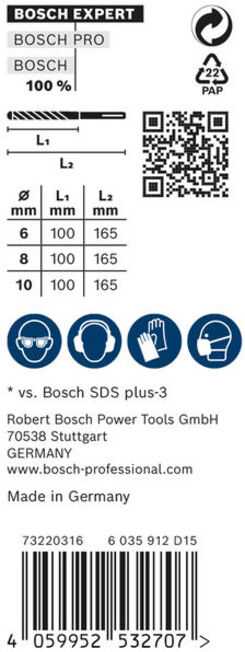 Marteau perforateur BOSCH Expert SDS plus-7X 6/8/10 mm (2608900196)