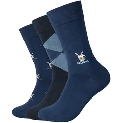 3er Pack camano Soft Christmas Socken in Geschenkbox Herren 5790 - insignia blue 39-42