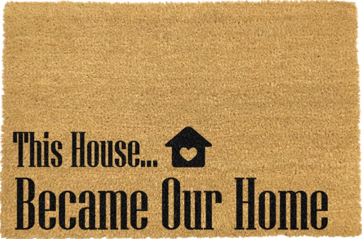 MadDeco Kokos deurmat This house became our home, 60 x 40 cm