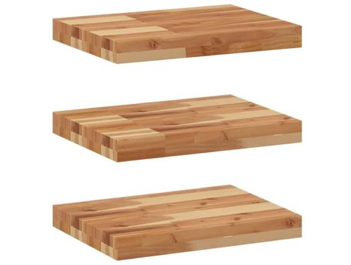 Makastle 3er-Set Schweberegale aus Massivholz Akazie zur Wandmontage, 40 x 30 x 4 cm, Rechteckig