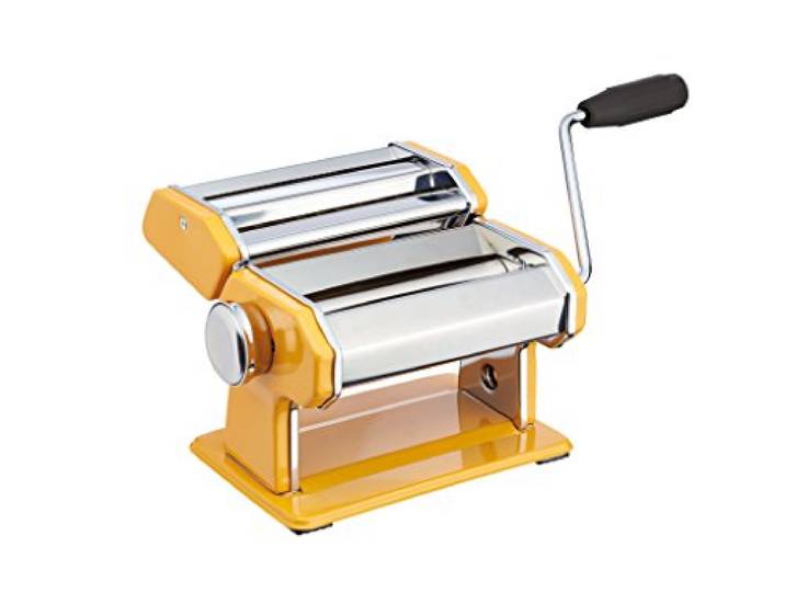 KitchenCraft World of Flavours Machine à Pâtes en Acier Inoxydable - Jaune