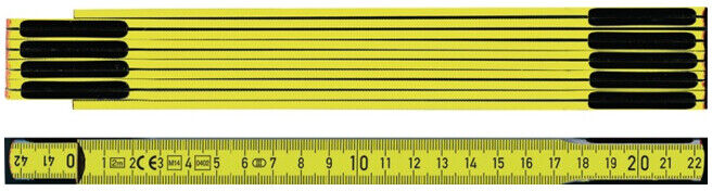 Mètre pliant L. 2 m mm/cm EG III bois jaune BMI (972900200 H)