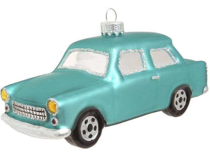 Weihnachtsbaumkugel KREBS GLAS LAUSCHA Baumschmuck Trabant türkis 11cm , blau (türkis), B:11cm H:6cm T:5cm Ø:11cm, Glas, Weihnachtsbaumkugeln, Weihnachtsbaumkugel, Dekoriert mit Liebe zum Detail