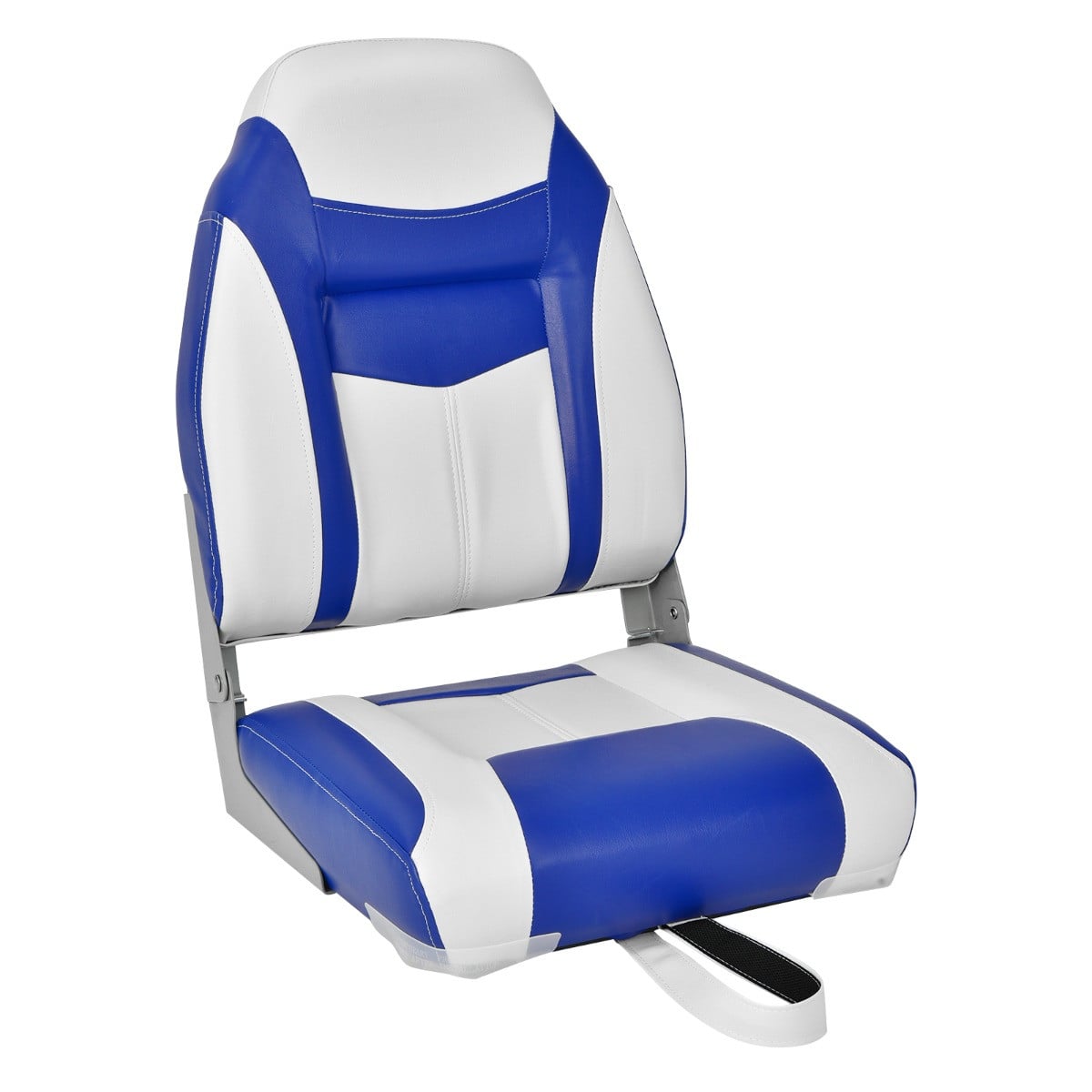 Costway Bootstoel met Hoge Rugleuning en Zacht Kussen, Opvouwbare Visstoel en Kapiteinsstoel met Flexibele Scharnieren, Blauw