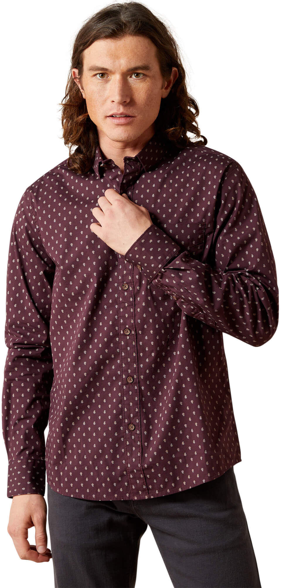Men's Maximus Modern Fit Shirt in Cabernet, Size: Large by Ariat